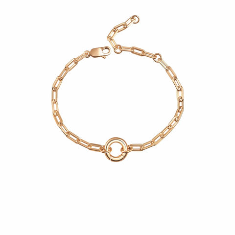 Gold Charm Carrier Bracelet Chain