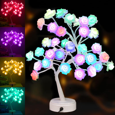 Colorful Rose Lamp Mothers Day Gifts, 18In Color Changing Rose Tree Lamp Gifts for Mom Women, Lighted Rose Flower Lamp for Mothers Day Decorations Wedding Valentine’S Day Table Decor