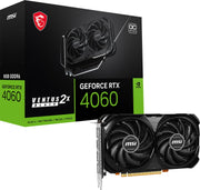 Ventus Geforce RTX 4060 8GB GDDR6 PCI Express 4.0 X8 ATX Video Card RTX 4060 VENTUS 2X BLACK 8G OC