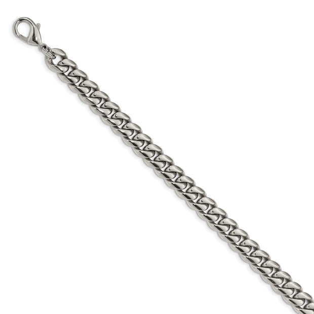 Stainless Steel Polished 24-Inch Curb Chain Necklace