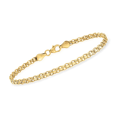 RS Pure by  Italian 14Kt Yellow Gold Bismark-Link Bracelet