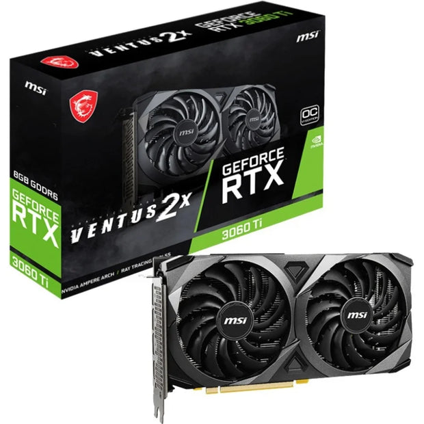 NVIDIA Geforce RTX 3060 Ti Graphic Card - 8 GB GDDR6 - 1.70 Ghz Boost Clock - 256 Bit Bus Width - PCI Express 4.0 - Displayport - HDMI