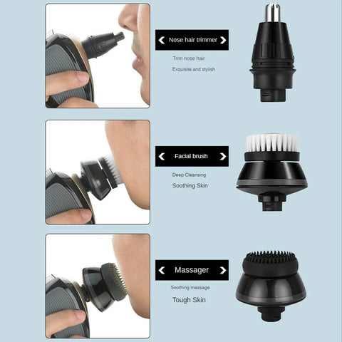 5-In-1 Rotary Electric Shaver 4D Rechargeable Bald Head Hair Beard Trimmer Razor