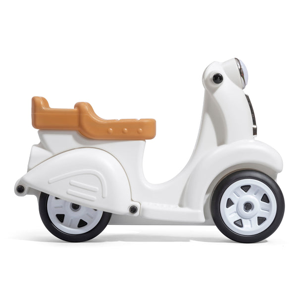 Ride along White Scooter Foot to Floor Ride on Toy for Toddlers