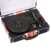 the Journey Bluetooth Suitcase Record Player with 3-Speed Turntable (Union Jack)