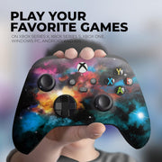 Galaxy Custom X-Box Controller Wireless Compatible with X-Box One/X-Box Series X/S by  | Proudly Customized in USA with Permanent HYDRO-DIP Printing(Not JUST a SKIN) (MODDED)