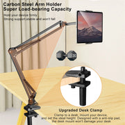 Tablet Stand for Bed Desk Ipad Samsung Xiaomi Pad Holder Adjustable Arm Rotating Mount 4-12.9Inch Phone Support Tablet Bracket