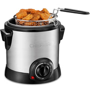 Fry Guy 1 Liter Deep Fryer W/ Adjustable Temperature Control - Stainless Steel, New