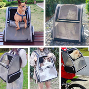 Dog Backpack Carrier, Well-Ventilated Design, Comfortable Dog Carrier with Cushion with Extra Pockets, Great for Hiking