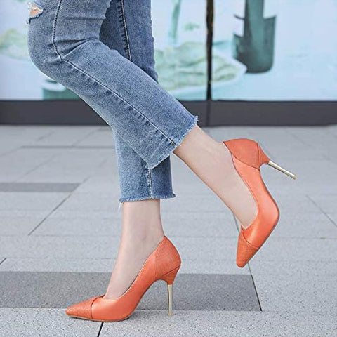 High Heeled Pumps, Pointed Toe Court Shoes, Steel Heeled Closed Toe Shoes, High Heel Dress Pumps Shoes