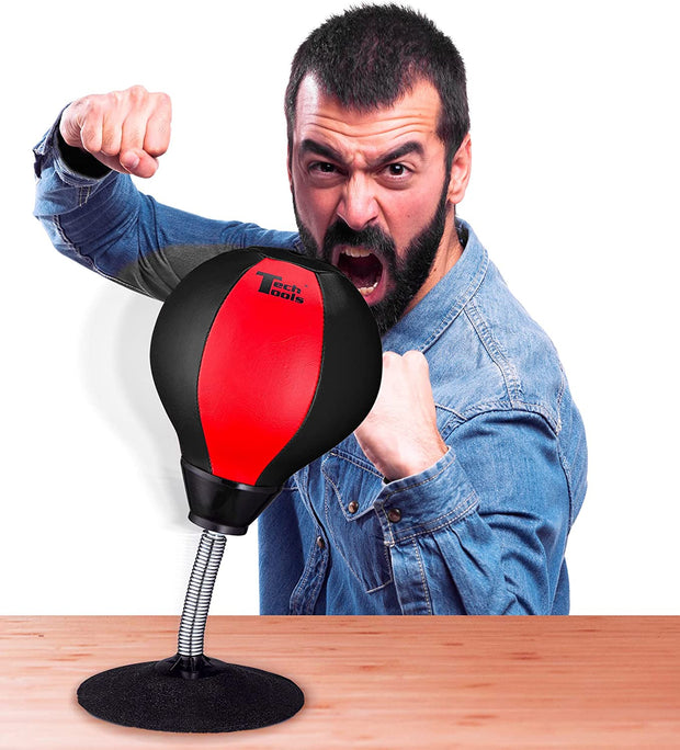 Desktop Punching Bag - Suctions to Your Desk, Heavy Duty Stress Relief Boxing Bag, Cool Stuff for Office, White Elephant Gifts for Boss or Coworker