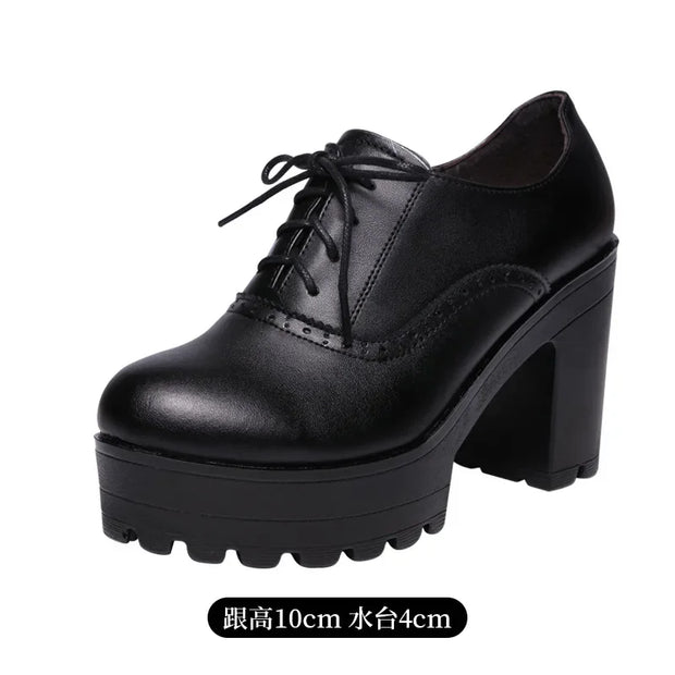 T Platform Walk Show 8Cm High Heels Thick Heels New Autumn Velvet Waterproof Platform Women Single Shoes Big Size 32-43