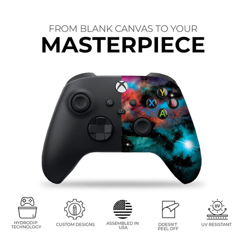 Galaxy Custom X-Box Controller Wireless Compatible with X-Box One/X-Box Series X/S by  | Proudly Customized in USA with Permanent HYDRO-DIP Printing(Not JUST a SKIN) (MODDED)