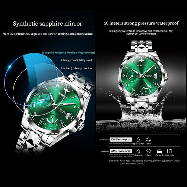 Automatic Watches for Men Waterproof Self Winding Wrist Watches for Men Fashion Men'S Mechanical Automatic Watches