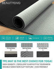 Yoga Mat with Strap, 1/3| 1/4 Inch Extra Thick Yoga Mat Double-Sided Non Slip, Professional TPE| PVC Yoga Mats for Women Men, Workout Mat for Yoga, Pilates and Floor Exercises