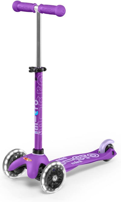 Kickboard - Mini Deluxe LED 3-Wheeled, Lean-To-Steer, Swiss-Designed  Scooter for Preschool Kids with LED Light-Up Wheels, Ages 2-5 (Purple)