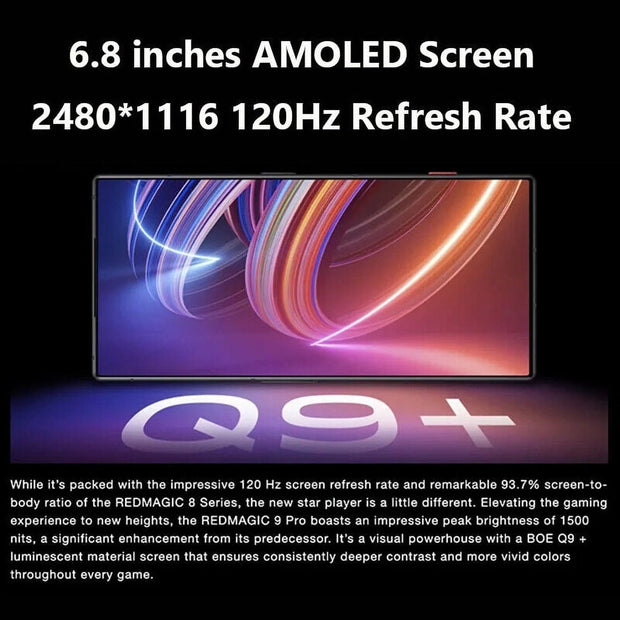 9 Pro 5G Smartphone 120Hz Gaming Phone Snapdragon 8 Gen 3 6.8"AMOLED Screen 16+512GB 80W Charger US Unlocked Cell Phone Black