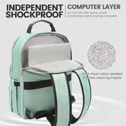 Laptop Backpack for Women 15.6 Inch,Cute Womens Travel Backpack Purse,Professional Laptop Computer Bag,Waterproof Work Business College Teacher Bags Carry on Backpack with USB Port,Mint Green