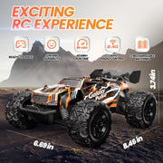 Remote Control Car, 1:18 Remote Control Monster Truck All-Terrain 2.4Ghz RTR RC Cars W/ 2 Batteries for Kids Toys Gift, Black & Orange