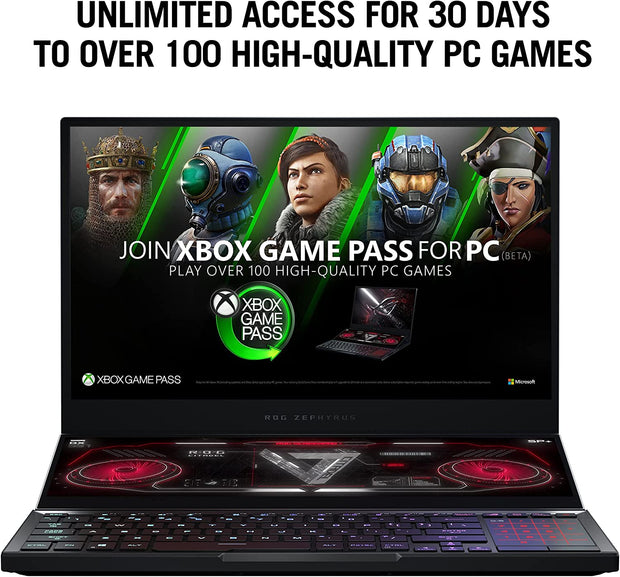 ROG Zephyrus Duo SE 15 Gaming Laptop, 15.6” 300Hz IPS Type FHD Display, NVIDIA Geforce RTX 3060, AMD Ryzen 9 5980HX, 16GB DDR4, 1TB Pcie SSD, Per-Key RGB Keyboard, Windows 10 Home, GX551QM-ES96