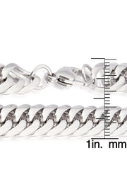 Stainless Steel Polished Curb Chain Necklace (10Mm) - 24