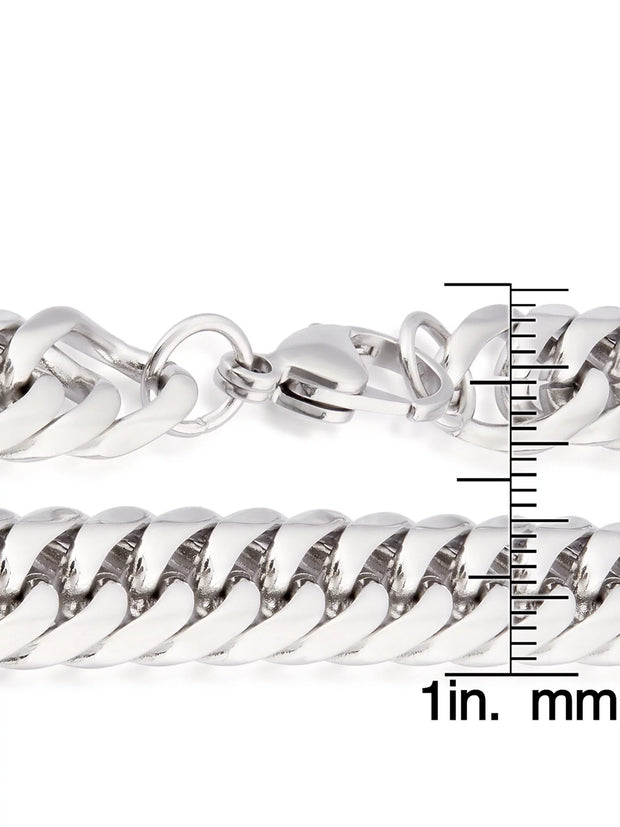 Stainless Steel Polished Curb Chain Necklace (10Mm) - 24