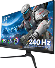 27 Inch 240Hz IPS Gaming Monitor,Full HD Frameless 100% Srgb 1080P Fast IPS Monitor,1Ms Response Time with Freesync and Low Motion Blur,Eye Care Gaming Monitor Vesa,Displayport,Hdmi