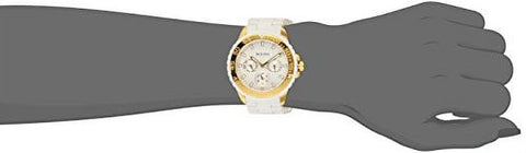 98N102 Women'S Sport White Dial White Rubber & Steel Bracelet Watch