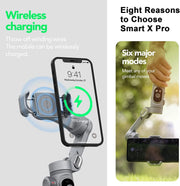 3-Axis Handheld Gimbal Stabilizer Smart X Pro Professional for Smartphone Wireless Charging OLED Display LED Light Focus Wheel