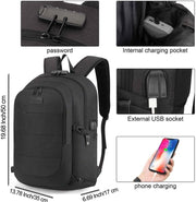 Travel Laptop Backpack Water Resistant Anti-Theft Bag with USB Charging Port and Lock 15.6 Inch Computer Business Backpacks for Women Men Work College Gift,Casual Daypack