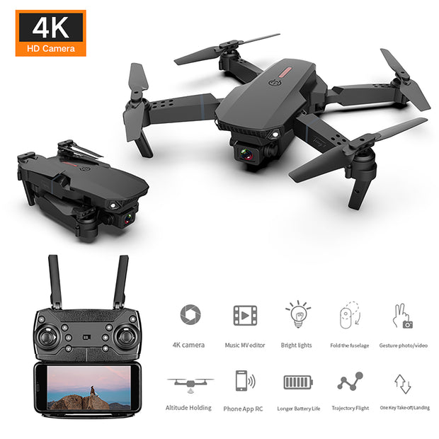 4K Drone Dual Camera FPV Drone for Kids and Beginners 3D Flip Foldable RC Quadcopter Helicopter Toys, Drone with Gesture C