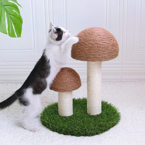 Cute Mushroom Cat Scratching Post Kitten Cat Scratcher Board Furniture Protect Sisal Rope Cat Scratching Climbing Tree Toy