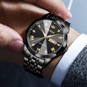 Watch Men Watches for Men Mens Watches Big Face Blue/Silver/Gold/Black/Grey Dial Mens Watch Waterproof Stainless Steel Casual Business Quartz Dress Diamond Luxury Watch with Day and Date