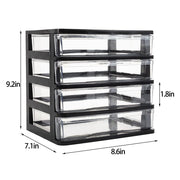 Small Black Transparent Cosmetic Makeup Organizer with Drawers, Plastic Skincare Makeup Storage Box Bathroom Countertop Nail Polish Lipsticks Holder Desktop Sundry Storage Case