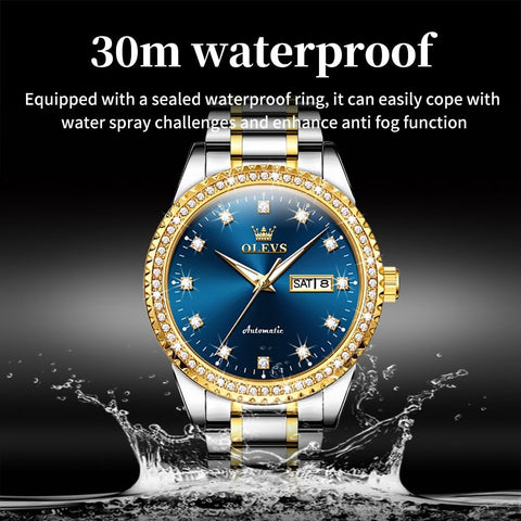 Men'S Mechanical Watch Hollow Out Waterproof Automatic Stringing Watch for Men