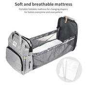 Diaper Bag Backpack,Multifunction 3 in 1 Waterproof Travel Back Pack,Baby Changing Bags with Changing Pad, Stroller Straps, Unisex, Grey