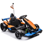 Licensed Mclaren Kids Go Kart, 24V Battery Powered Ride on Car Toy with Bluetooth Function, Safety Belt, LED Lights, Two-Mode Electric Go Cart, Drift Racer Car for Boys Girls