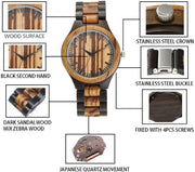 Engraved Wooden Watches for Dad from Daughter - Customized Personalized Wood Watch for Fathers Day Birthday Gifts