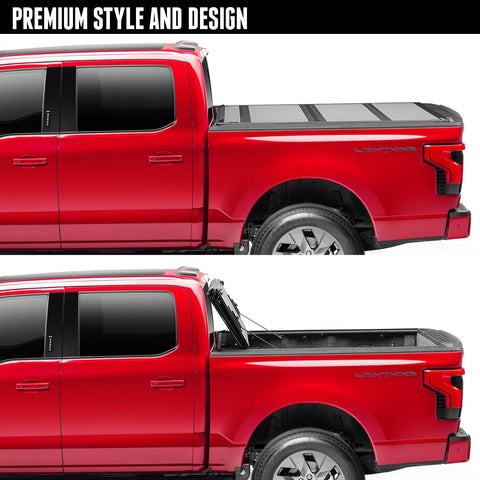 Realtruck  flip MX4 Hard Folding Truck Bed Tonneau Cover | 448131 | Fits 2019 - 2024 Chevy/Gmc Silverado/Sierra, Works W/ Multipro/Flex Tailgate 6' 7" Bed (79.4")