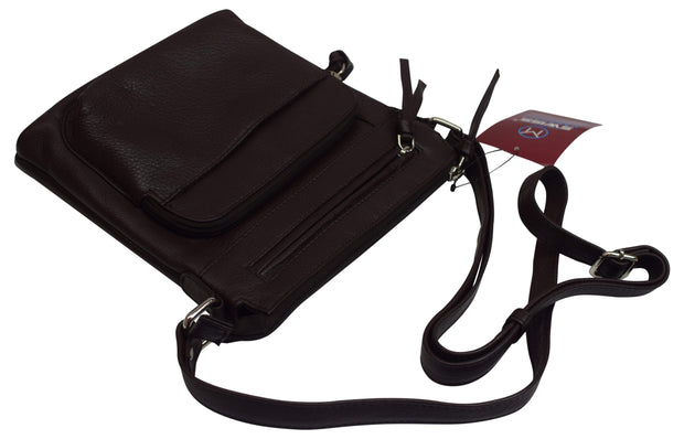 Women'S Premium Genuine Leather Organizer Purse Ladies Crossbody Shoulder Bag