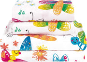 4 Piece Butterfly Full Bed Sheets for Kids - Fitted Sheet, Kids' Sheet & Pillowcase Sets - Girl Butterfly Room Decor - Toddler Bed Sheet - Full Size