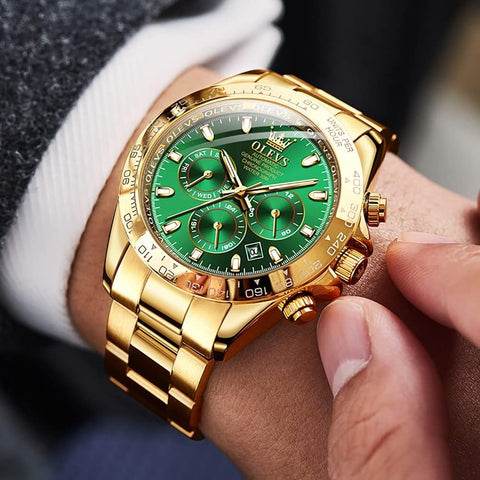 Automatic Gold Watches for Men Luxury Classic Stainless Steel Calendar Luminous Waterproof Watches for Men