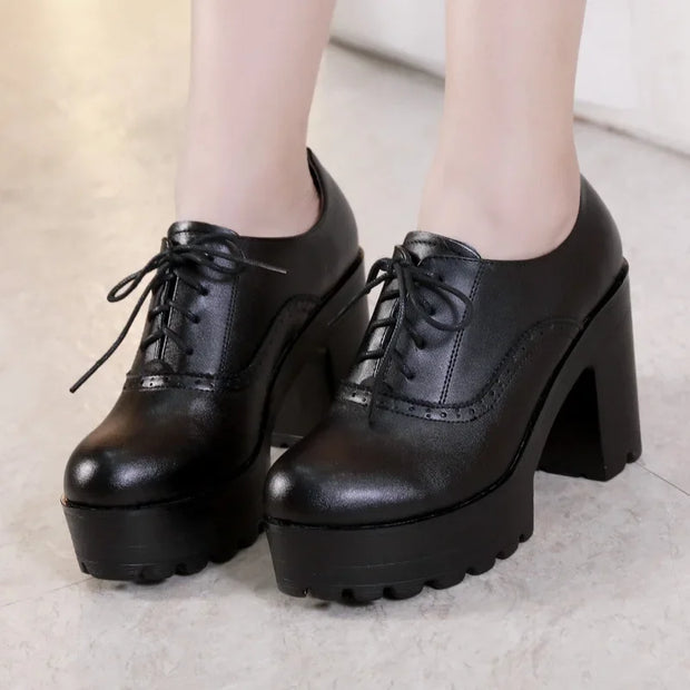 T Platform Walk Show 8Cm High Heels Thick Heels New Autumn Velvet Waterproof Platform Women Single Shoes Big Size 32-43