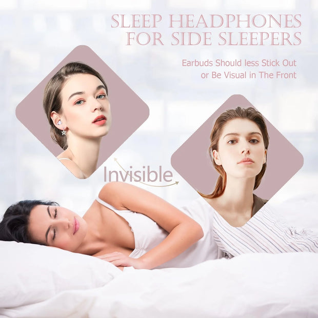 Wireless Invisible Sleep Earbuds Bluetooth Small Ear Buds for Side Sleepers Sleep Bluetooth Earbuds Smallest Tiny Wireless Sleeping Ear Buds for Small Ears Noise Cancelling Earbuds for Sleep