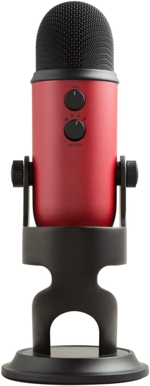 Yeti USB Mic,  VO!CE Software, 4 Pickup Patterns, Headphone Output & Volume Control, Plug & Play, Satin Red