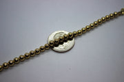 14K Yellow Gold Hollow High Polished Bead Bracelet 6.75" or 7" with Extension