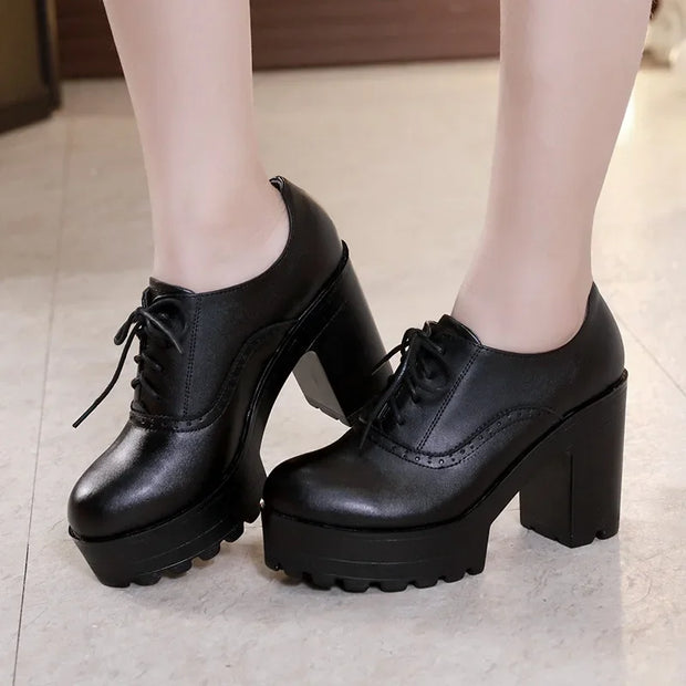 T Platform Walk Show 8Cm High Heels Thick Heels New Autumn Velvet Waterproof Platform Women Single Shoes Big Size 32-43